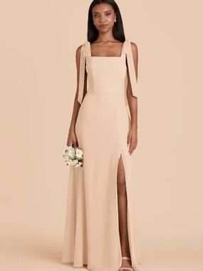 Birdy Grey Alex Convertible Chiffon Bridesmaid Dress Neutral Champagne XS
